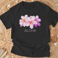 ハワイアンアロハプルメリアアート Tシャツ 高齢者への贈り物