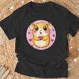 ハートに囲まれたハートを持つかわいいハムスター Tシャツ 高齢者への贈り物