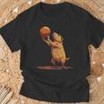 バスケットボール ドローイング バスケットボール 恋人 カピバラ 動物 アート Tシャツ 高齢者への贈り物