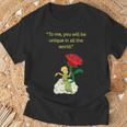 バラの言葉が入った星の王子様 Tシャツ 高齢者への贈り物