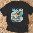 パグサーフィン アロハ サーフボード&ウェーブ Tシャツ 高齢者への贈り物