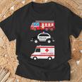 パトカー 消防車 救急車 ファーストレスポンダーデザイン Tシャツ 高齢者への贈り物