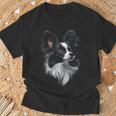 パピヨン 犬 モチーフ ペット アート パピヨン Tシャツ 高齢者への贈り物