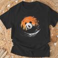パンダ 森 ポートレート 動物好き 自然 グラフィック パンダ Tシャツ 高齢者への贈り物