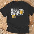 ビール ギター リピート ギター ベース ロックンロール ギタリスト向け Tシャツ 高齢者への贈り物
