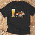 ビールとやきとりとねこ ビール 焼き鳥 猫 Tシャツ 高齢者への贈り物