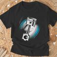 ピストンパワー 車愛好家のためのダイナミックエンジンデザイン Tシャツ 高齢者への贈り物