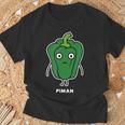 ピーマン 顔 イラスト かわいい おもしろ 面白い 簡単 シンプル ゆるい 野菜 Tシャツ 高齢者への贈り物