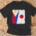 フィリピン 日本 ハーフフラッグ ウェア フィリピン ジャパニーズルーツ Tシャツ 高齢者への贈り物