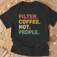 フィルターコーヒー Not People エスプレッソ バリスタ カフェ コーヒーオーバー Tシャツ 高齢者への贈り物