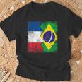 フランス ブラジルの旗 Tシャツ 高齢者への贈り物