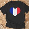 フランス国旗ラブハートフランス国旗 Tシャツ 高齢者への贈り物