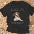 フルカラー インテリデコピン 眼鏡犬 Lo-Fi ヒップホップ 音楽愛好家 犬好き Tシャツ 高齢者への贈り物
