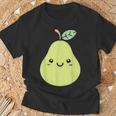 フルーツ 梨 小さなミニマリストのシンプルな梨 Tシャツ 高齢者への贈り物