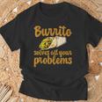 ブリトーはあなたの問題をすべて解決します Burritoolves All Your Problems Tシャツ 高齢者への贈り物