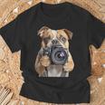 ブルドッグ 写真家 写真カメラ Tシャツ 高齢者への贈り物