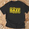 ベース ギター ドラム May The Bass Be With You ベーシスト ドラマー Tシャツ 高齢者への贈り物