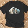 ホッキョクグマ。動物好き、シロクマの家族 Tシャツ 高齢者への贈り物