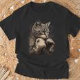 ボクシング キャット ボクサー 面白い猫のグラフィック Tシャツ 高齢者への贈り物