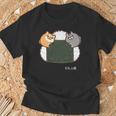 ボンレス犬とボンレス猫 おにぎり ダークカラー Tシャツ 高齢者への贈り物