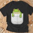 ポケットに入ったカエルのシャツ 面白いカエルのtシャツ カエルの恋人 Tシャツ 高齢者への贈り物
