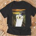 マルチーズ 面白いtシャツ 犬 ムンクの叫び かわいい メンズ 子供 おもしろ 服 グッズ ネタ わんこ Tシャツ 高齢者への贈り物