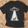 ミニチュアピンシャーママパパ犬-面白いエイリアンufo Tシャツ 高齢者への贈り物