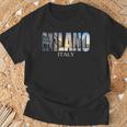 ミラノイタリア-ミラノイタリアファッションイタリアングラフィック Tシャツ 高齢者への贈り物