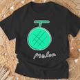 メロン Melon 『フルーツ ポップ』果物 シンプル ゆるい かわいい 落書き イラスト Tシャツ 高齢者への贈り物