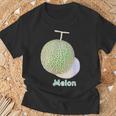 メロン Melon 『フルーツ ポップ』果物 リアル シンプル かわいい イラスト Tシャツ 高齢者への贈り物
