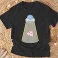 メンダコ《Ufo 遭遇》【どうぶつフレンズ】水族館 ゆるくて かわいい 面白い 動物 キャラクター Tシャツ 高齢者への贈り物