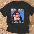 モシ・モシ・ジーザス・デス面白い Tシャツ 高齢者への贈り物