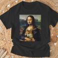 モナリサダヴィンチ プリントシャツ 柴犬とモナリサ Tシャツ 高齢者への贈り物