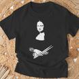 モナリザをドラムスティックで叩くドラマー Tシャツ 高齢者への贈り物