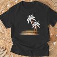 ヤシの木 夏 カラフル 胸 プリント ホリデー Tシャツ 高齢者への贈り物
