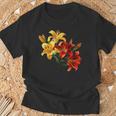 ユリの花 恋人の日 ユリ ホームフラワー ガーデンデザイン Tシャツ 高齢者への贈り物