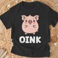 ユーモア豚 ミニマリスト かわいい 面白い豚 長袖tシャツ Tシャツ 高齢者への贈り物