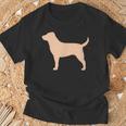 ラブラドールレトリバー 犬のシルエット Tシャツ 高齢者への贈り物