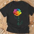 レインボー ローズ Lgbtq 花 Tシャツ 高齢者への贈り物