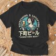 レトロ日本ビール 昭和ヴィンテージ 昭和ガール ダウンタウンビール Tシャツ 高齢者への贈り物