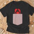 ロブスターデザイン-かわいいポケットアニマルロブスター Tシャツ 高齢者への贈り物