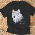 ローンウルフ 森 山 野生 野生動物 雪 オオカミ Tシャツ 高齢者への贈り物