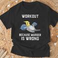 ワークアウト Because Murder Is Wrong 面白いオウム オカメインコ 鳥 Tシャツ 高齢者への贈り物