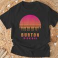 ヴィンテージ Burton Michigan Mi レトロ 70年代 80年代 グラフィック お土産 Tシャツ 高齢者への贈り物