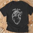 ヴィンテージ ハート 人間の解剖学 心臓 医療イラスト Tシャツ 高齢者への贈り物