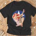 ヴィンテージ 愛国心ピンナップガール Tシャツ 高齢者への贈り物