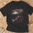 ヴィンテージ 桜 富士山 日本アート 日本 グラフィック Tシャツ 高齢者への贈り物