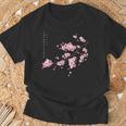 ヴィンテージ桜 日本の桜の花グラフィカルアート Tシャツ 高齢者への贈り物