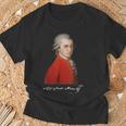 ヴォルフガング・アマデウス・モーツァルト 作曲家 シグネチャー クラシック音楽 Tシャツ 高齢者への贈り物