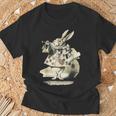 不思議の国のアリス 白ウサギ トランプデザイン Tシャツ 高齢者への贈り物